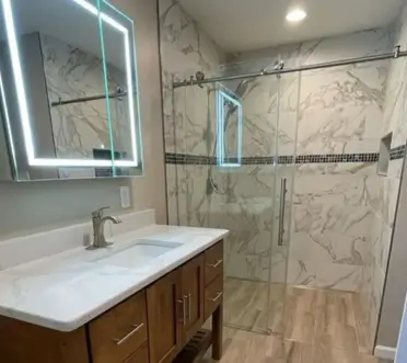 Custom bathroom vanity installation by CorContracting in East Brunswick, NJ