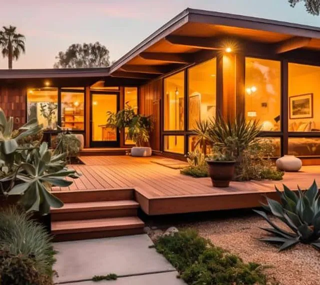 Modern home exterior with custom wooden deck in Spotswood, NJ