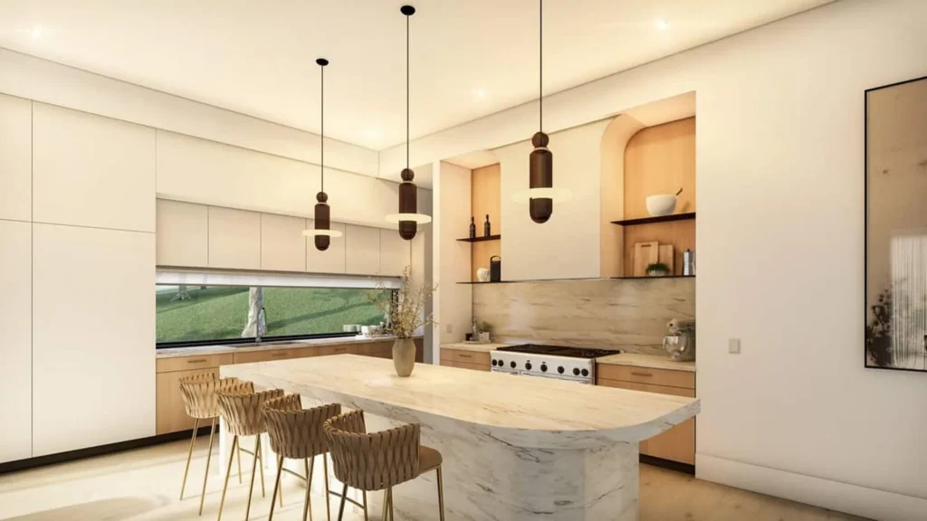 Modern kitchen remodel with white cabinets by CorContracting in Highland Park, NJ